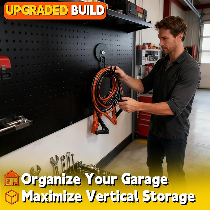 ULIBERMAGNET New Upgraded Extra Large Magnetic Hooks,2 Pack Heavy Duty Ultimate Magnetic Hooks for Metal Cabinet,Pegboard,Garage Shelve,Tool Shed,RV,Shipping Containers (Black/3.46inch)