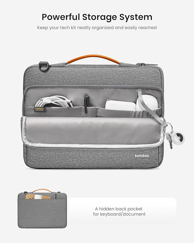tomtoc 360 Protective Laptop Shoulder Bag for M4 MacBook Pro 16-inch M3/M2/M1 Pro/Max 2024-2019, The NEW RAZER BLADE 15/16, Dell Inspiron 16 Laptop, Water-Resistant Accessory Case