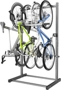 EVERHANGER Freestanding Bike Rack, Vertical Bike Rack Stand for Garage, Bicycle Storage Organizer, Holds Up to 4 Bikes