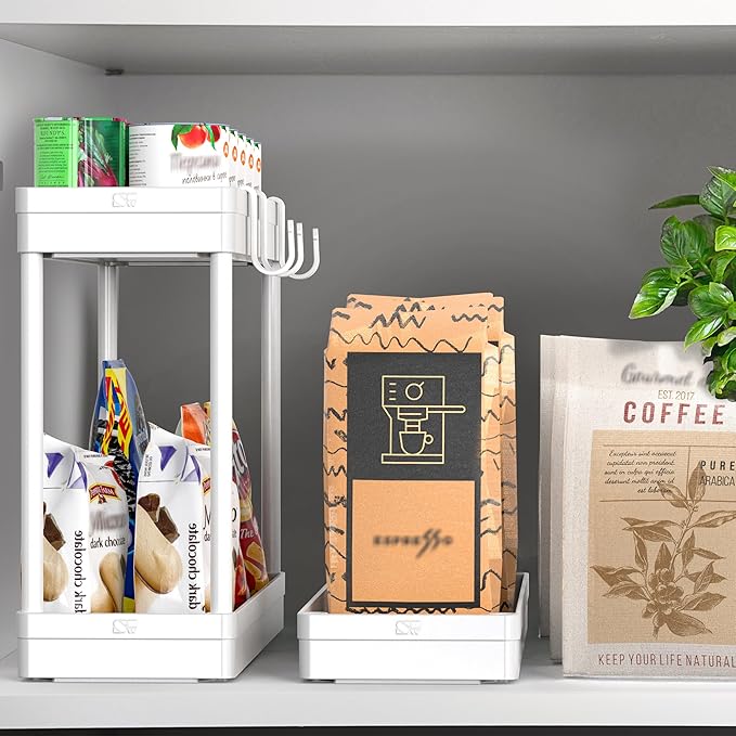 Simple Houseware 3-Tier Slim/Narrow Storage Cart with Handle, 5.5'' Wide x 26.5'' Height Rolling Organizer for Kitchen, Bathroom, Laundry Room - White