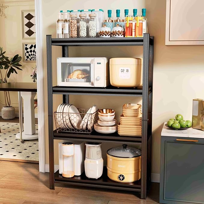 Garage Storage Shelves,5 Tier Shelving Unit, 40 inch Wide, 18” Deep, 78” Tall Organizer Metal Shelf for Basement/Laundry/Pantry Heavy Duty, Adjustable,Easy to Install (4Tier-(39.4"x11.8"x63"))