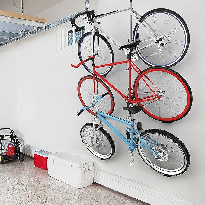 WALMANN 3 Pack Bike Pedal Hanger Wall Mount, Heavy Duty Horizontal Bike Rack for Garage Wall, Holds Up to 70LBS