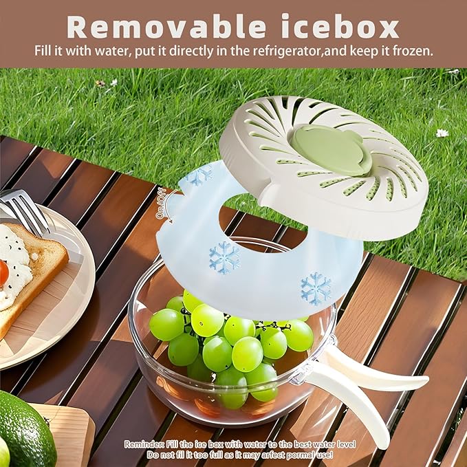 2025 Upgrade Fruit Washing Bowl with Strainer (2.85QT+1QT), 3 in 1 Multipurpose Drain Basket with Lid and Ice Box, Foldable Handle Perfect for Fridge Storage and Outdoor Picnics