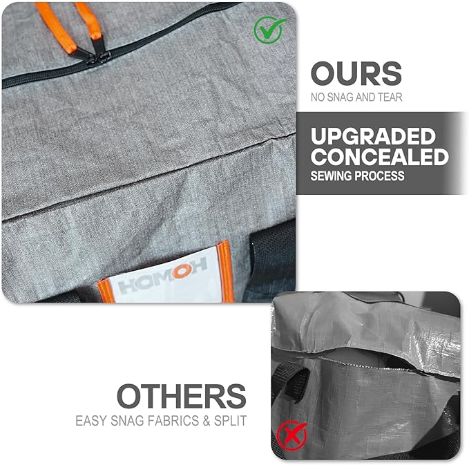 4 Pack Moving Bags Heavy Duty, Storage Bags for Clothes, Large Packing Tote with Wrap Around Handles, Internal Compression Straps, Alternative to Moving Boxes, Grey and Black