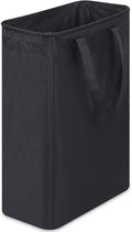 efluky Slim Laundry Basket, Narrow Laundry Hamper with Handles, Collapsible Dirty Clothes Hamper, Tall Laundry Bin for Laundry Room, Dorm and Bedroom, 12.7 Gallons(48L) Black