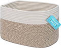 OrganiHaus Woven Storage Baskets for Organizing, Cotton Rope Organizer Bins for Shelves, Closet & Nursery, Dog Toy Basket, Decorative Bins for Toys, Towels & Books - 15x10x9, Brown