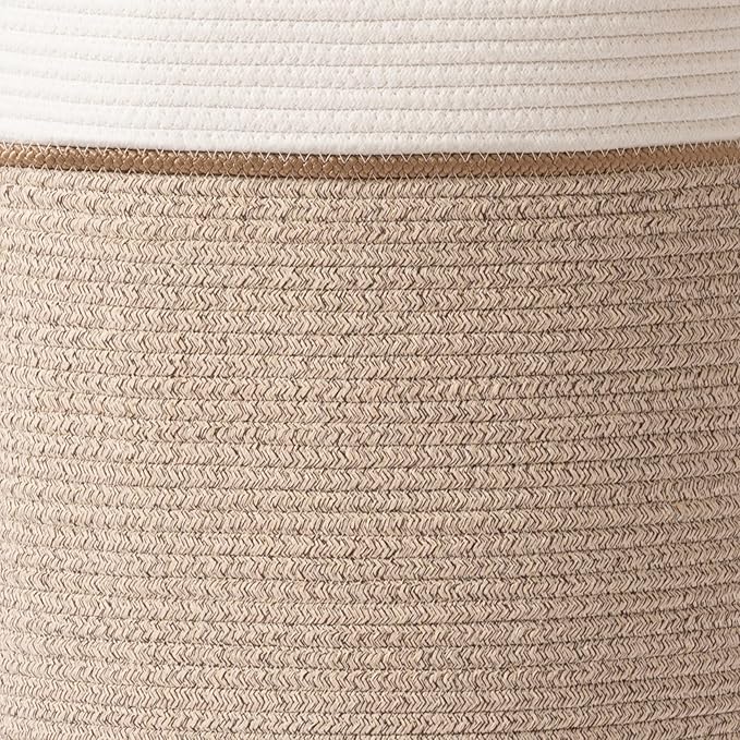 LA JOLIE MUSE Woven Rope Storage Baskets - Tall Cotton Laundry Basket, Kids Toy & Nursery Clothes Hamper - XL