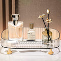 Vanity Tray Perfume Organizer – Acrylic Bathroom Tray,Countertop Storage Decor Trays for Dresser,Makeup Skincare Cosmetic Organization (Clear)