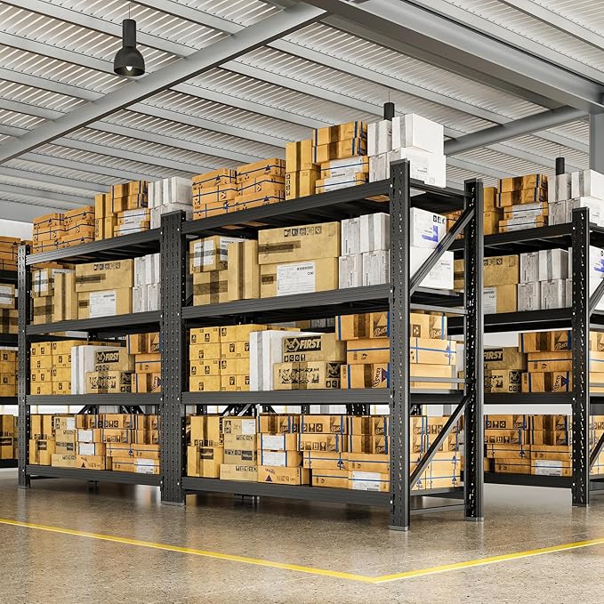 7000LBS Metal Garage Shelving Unit 79" W Storage Shelves Heavy Duty 4 Tier Adjustable Garage Storage Racks Industrial Shelving Utility Rack Shelf for Warehouse/Basement 79" Wx24 Dx79 H