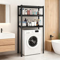 Height-Adjustable Bathroom & Laundry Storage Shelf, 3-Tier Metal Organizer Rack for Washer Dryer, Sturdy Shelving Unit for Bathroom Essentials, 63 x 35.4 x 15.7 Inches