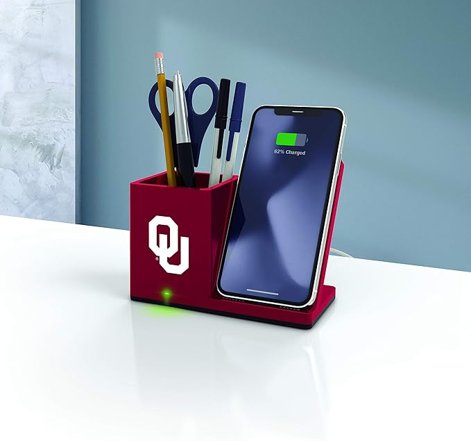 SOAR NCAA Unisex Cell Phone Wireless Charging Stand and Desktop Organizer
