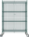 18"x48"x70" Metal Wire Green Security Heavy Duty Commercial NSF Certified Storage Unit | Mobile Wire Security Cage Kit