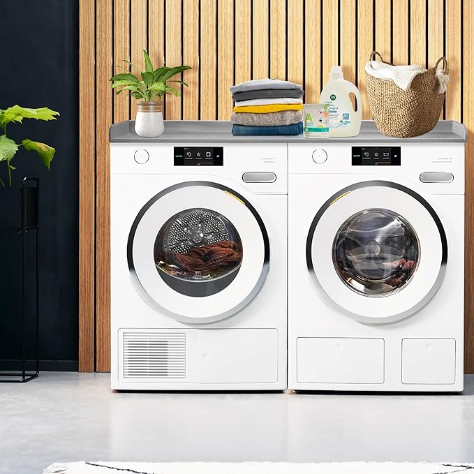 Royxen Laundry Countertop Solid Wood, Countertop for All Front-Loaded Washing Machine and Dryer, Extra Room for Laundry Room, Gray