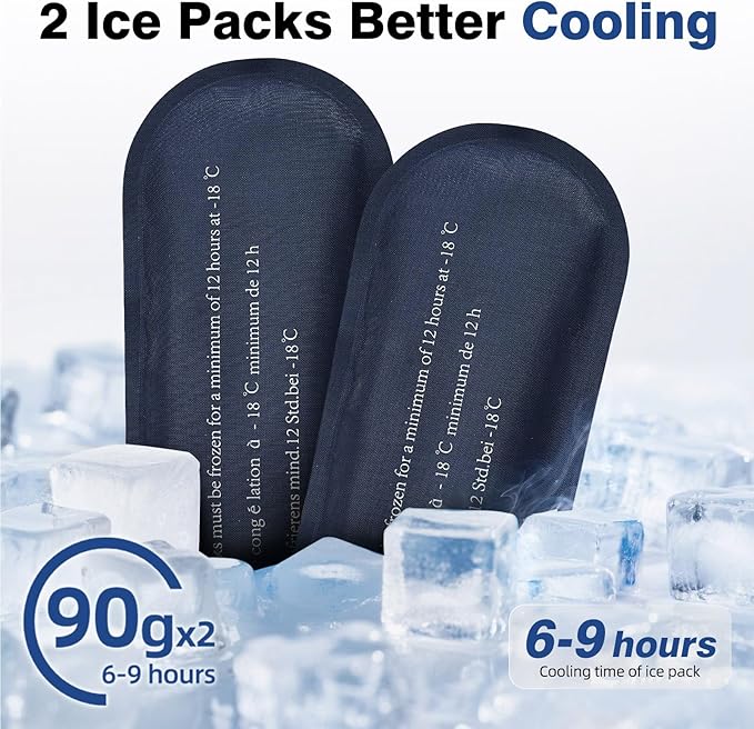 AMOZZ Insulin Cooler Travel Case with 2 Reusable Ice Packs – Compliant Medication Cooler for Travel, Insulated Diabetic Bag, Diabetes Travel Case & Organizer for Glucose Monitor and Syringes