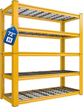 REIBII 72''H Garage Shelving 3010 LBS Storage Shelves Adjustable Metal Shelving 5 Tier Metal Shelves for Storage Industrial Shelf for Kitchen Pantry Warehouse Basement 72" H X 35.5" W X 16" D