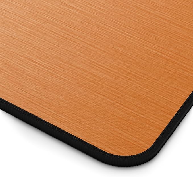 Brushed Metal Texture Desk Mat - Extended Mouse Pad & Desk Pad, Neoprene Surface, Non-Slip Rubber Base, Stitched Edges, Desk Protector for Keyboard & Mouse, Sizes 12x18/12x22/16x32 (Orange, 12x22)