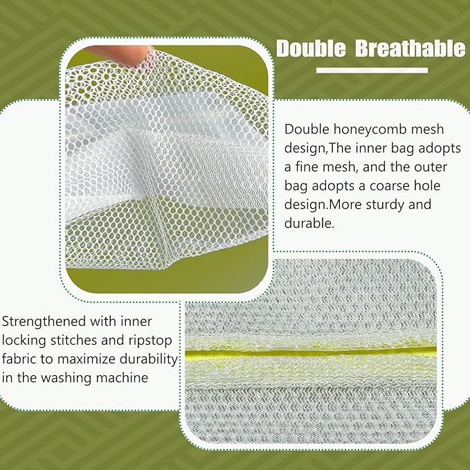 20 Pcs Medium Laundry Bags for Washing Machine, Lingerie Bags for Washing Delicates, Durable Honeycomb Mesh Laundry Bags for Delicates