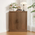 Casaphoria Farmhouse Corner Cabinet, Wooden Corner Storage Cabinet with Adjustable Shelves, Narrow Storage Organizer for Small Space, 36" H x 31" W x 16" D, 51Lb, Walnut