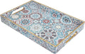 Spsyrine Bathroom Vanity Tray with Handles for Dresser Tops, Countertop, Perfume Decorative Tray, 11.8” * 7.87” *1.37” C2