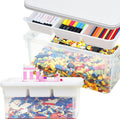 17 Quart Plastic Storage Bins with Lid Building Plate Dividers Block Storage Clear Art Supply Craft Organizers Playroom Container Organizer with Lid for Bead Crayon