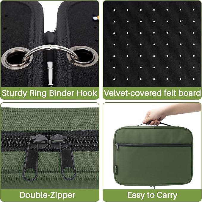 Enamel Pin Display Pages Pin Carrying Case, Pins Collection Storage Organizer Case, Travel Brooch Pin Display Bag (Pins Not Included)