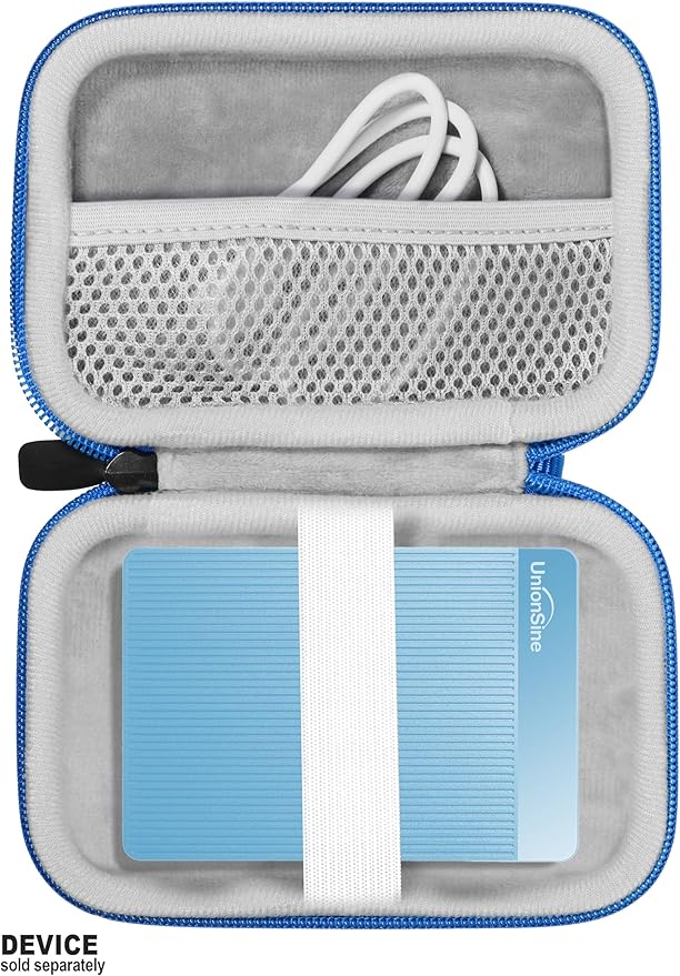 Getgear Portable Case Compatible with UnionSine Ultra Slim Portable External Hard Drive 1TB, 4TB, 750GB and All Others (Blue)