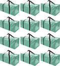 12 Pack Extra Large Moving Bags with Zippers & Carrying Handles, Heavy-Duty Storage Tote for Space Saving Moving Storage, Fold Flat, Alternative to Box and Bin,Teal