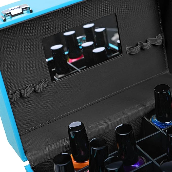 SHANY Color Matters - Makeup Travel Case Nail Accessories Organizer and Makeup Train Case - Makeup Storage Box - Vicious Blue