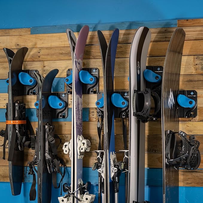Gravity Grabber - Ultimate Ski & Snowboard Wall Rack | Secure, Non-Slip Storage | Fits Any Ski/Board | Garage Organization | Ski Storage Rack | Snowboard Storage Rack | Winter Gear Organizer | 6 Pck