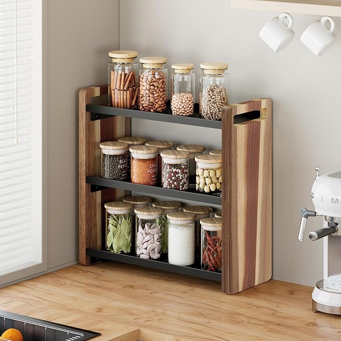 Bathroom Counter Organizer,Bathroom Counter Shelf,Bathrooms Organizers,Under Sink Organizer,Cologne Organizer For Men,Cologne Stand,Spice Rack,Cabinet Organizers(Brown 3 Tier)