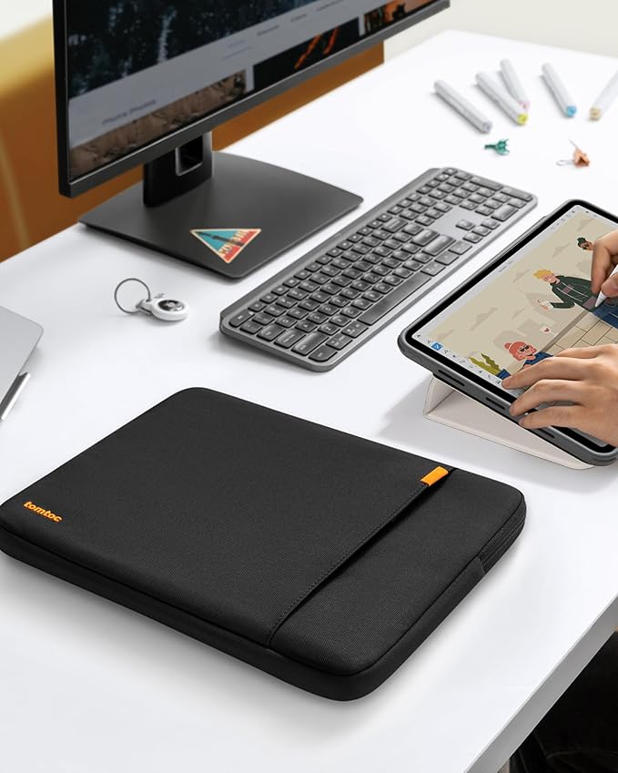 tomtoc 360 Protective Tablet Sleeve for iPad Pro 13-inch (M5/M4) 2025, 13-inch iPad Air (M3/M2), 12.9-inch iPad Pro (6th/5th/4th/3rd Generation) with Magic Keyboard, Water-Resistant iPad Case Bag