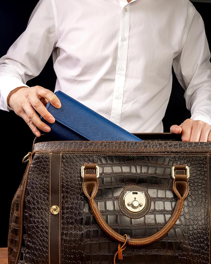 MR.OKAY 3 Watch Travel Case -Classic Leather Watch Case with Perfect Texture. Watch Carrying Case or Organizer for Storage and Display. Ideal Gift for Men Traveling, All Handmade by Artisans