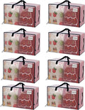 VENO 8 Pack Moving Bags and Large Christmas Decoration Storage Bins with lids. Alternative to Moving Boxes, Packing Supplies for College. Heavy Duty Totes (Clear, 8 Pack)
