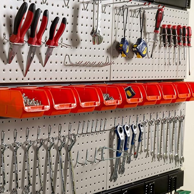 Ultrawall Pegboard Wall Organizer, 48 X 36 inch Garage Storage Pegboard with Hooks Storage Bins Tool Board Panel Tool Organizer, 72pcs
