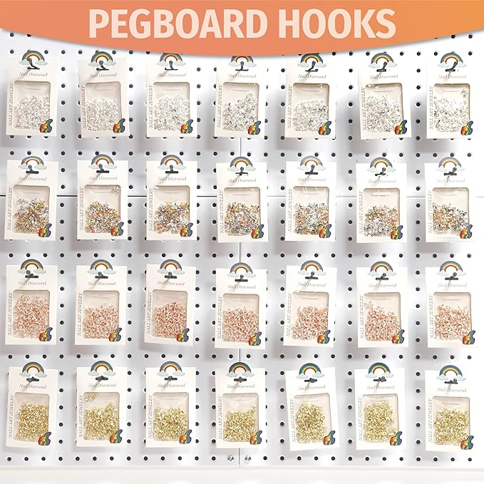 HUHOLE Pegboard Hooks 2 Inch 50PC, Black Peg Board Hooks, Fit 1/4" or 1/8" Pegboard, Ideal Peg Board Organizer Accessories for Garage Tool Organization, Wall Storage (Black, 2 Inch)