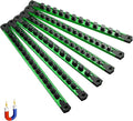 ALOANES 6-Piece Magnetic Socket Organizer, Heavy Duty Aluminum Socket Rails Organizer, 360° Swivel Clips Socket Holder Kit for Tool Box, 1/2, 3/8, 1/4-Inch Socket Holder x 80 Clips (Green)