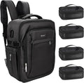 Relavel Makeup Backpack - Extra Large Train Case with 4 Pack Clear Bags, Professional Makeup Artist Kit Set Bag