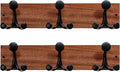 SKOLOO 17-Inch Wood Coat Rack Wall Mount with 3 Triple Hooks - Ideal for Family Entrances, Classrooms, and Pet Supplies Storage - Perfect Coat Hooks for Wall,Mahogany (Sapele), Pack of 2