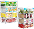 iSPECLE Freezer Organizer Bins - Fit 10 to 20 Cu.FT Deep Freezer, 8 Pack Large Expandable Stackable Chest Freezer Organizer Sort Frozen Food Easy to Get Food from Bottom without Digging, White
