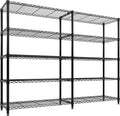 5 Tier Storage Shelving Unit Metal Shelves 70" W Wire Shelving, 70" H L-Shaped Pantry Shelves Kitchen Storage Shelves for Home Commercial Garage Heavy Duty, 70.8" H x 70.4" W x 15.7" D
