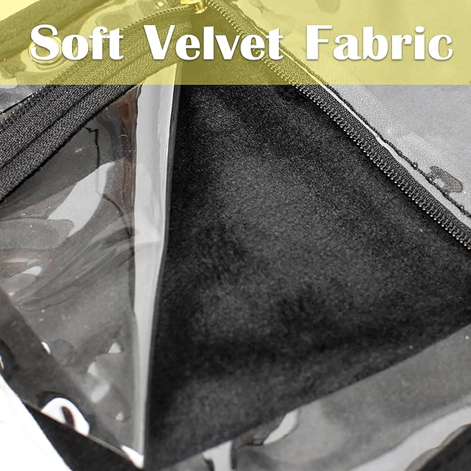 Travel Jewelry Organizer Case,Jewelry Bags for Traveling, Jewelry Binder with 24 Pcs Clear Zipper Velvet Pouches (Inner Pages, 3 PCS)