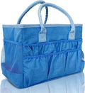 Cupohus Water-Resistant Art Organizer Tote Bag - Craft Storage Bag with Multiple Pockets and Handles for Artists, Kids, Students, and More – Blue