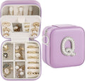 Travel Jewelry Case, Small Jewelry Box Organizer with Personalized Initials, Gifts for Girl Women, Wife Girlfriend Daughter Niece, Bridesmaid Gifts, Birthday
