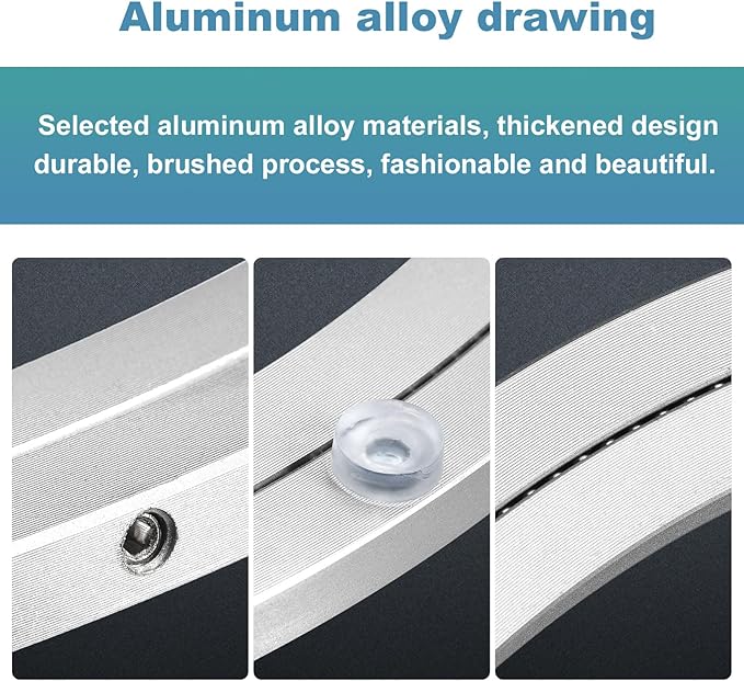 MECCANIXITY Aluminum Lazy Susan 24 Inch Turntable Ring Large Bearing Metal Rotating Turntable Bearings Swivel Plate Hardware for Round Dining-Table Showcase Display Stand Services Silver