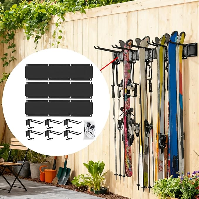 Garage Hooks, Quick and Easy Installation, 1 Set, Shed Basement Storage Hooks, Power Tool Holder Rack, Non Slip PVC Coating, for Garages Basements Yards