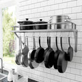 KES 30-Inch Silver Gray Pot Rack, Wall Mounted Hanging Pot and Pan Organizer with 12 Sturdy Hooks, Kitchen Wall Hanger Shelves Modern, KUR215S75A-SG