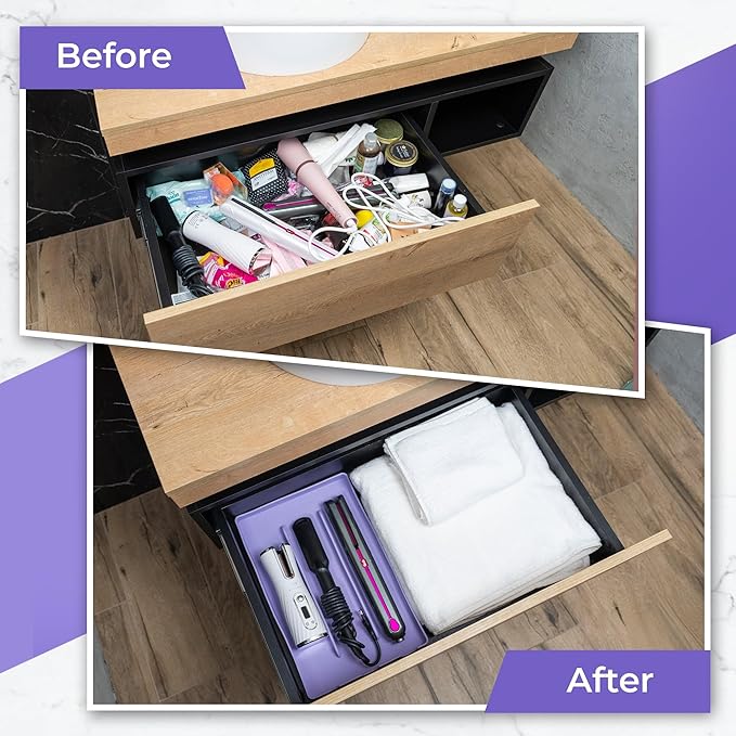 Silicone Hair Tool Organizer – Heat-Resistant Mat & Holder for Hair Dryers, Blow Dryers, and Hot Tools, Ideal for Countertops & Vanities (14.75" x 9.5" x 1")