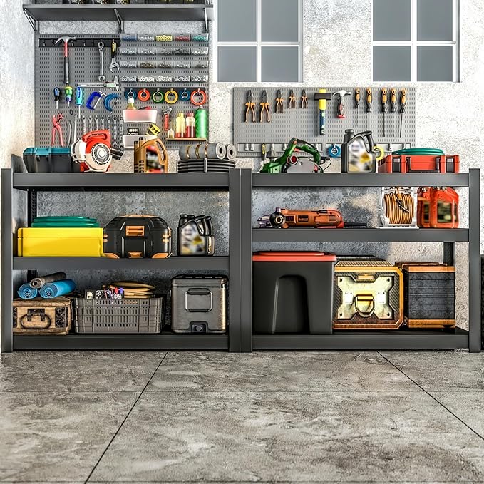 BESFUR 36" H Garage Shelving, 1500LBS 5-Tier Heavy Duty Storage Shelves and Metal Shelving Unit, Adjustable Metal Storage Shelves, for Warehouse Pantry Closet Garage,16"*36"*36"