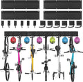 Sinoer 6-Bike & 6-Helmet Wall Mount Rack - 64 Inch Adjustable Bike Storage, Heavy Duty Steel Hooks, Space-Saving Bike Organizer for Home & Garage