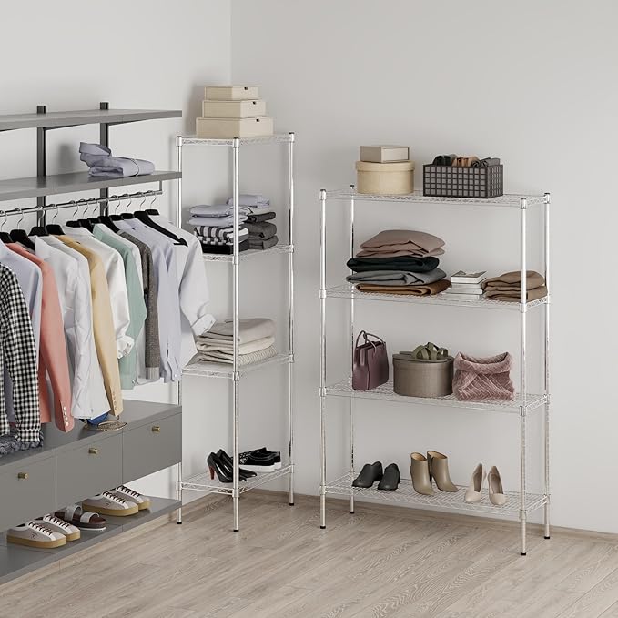 14" Deep x 42" Wide x 64" Height Wire Shelving Kit | 4-Tier | NSF Commercial Storage Rack Unit